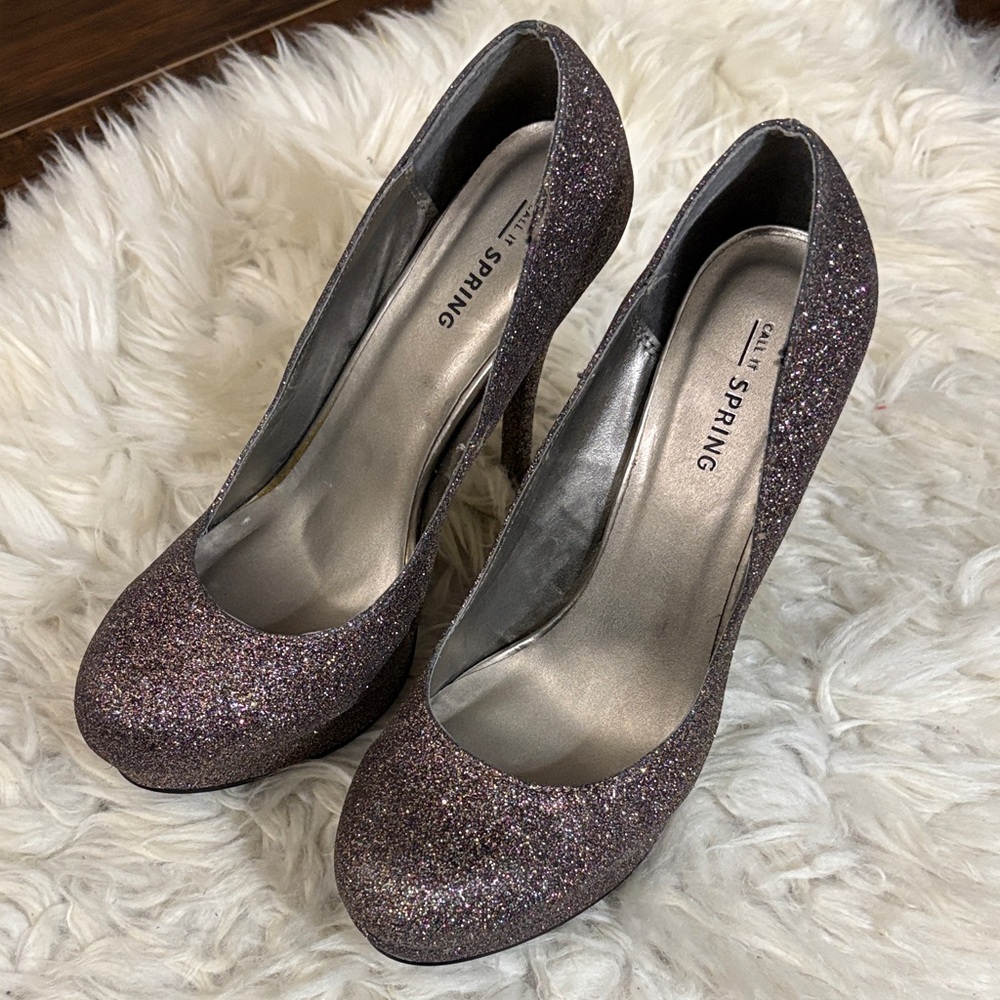 Call It Spring Sparkle Heels - Purple